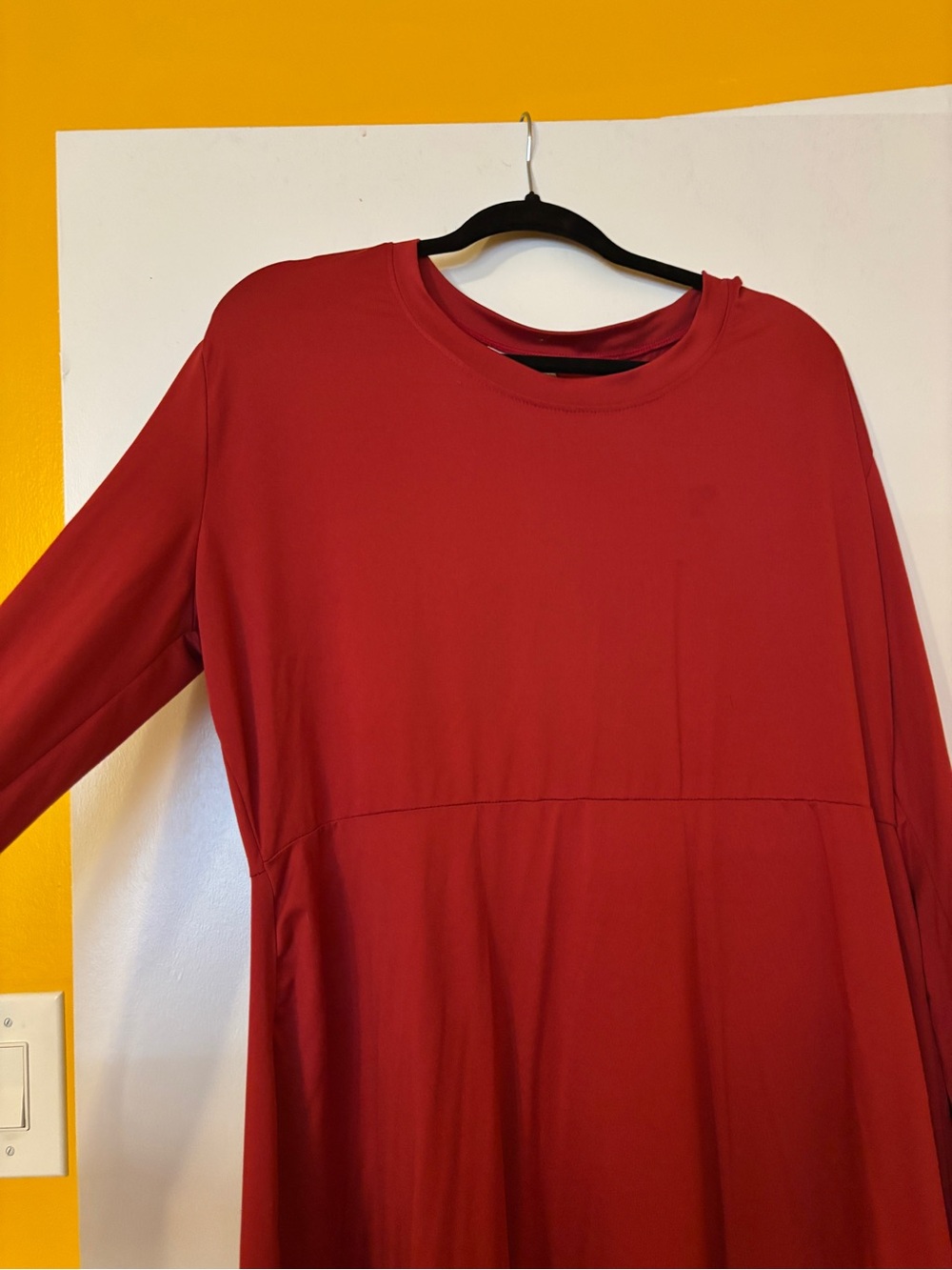 Women’s Red Long Sleeve Midi Dress